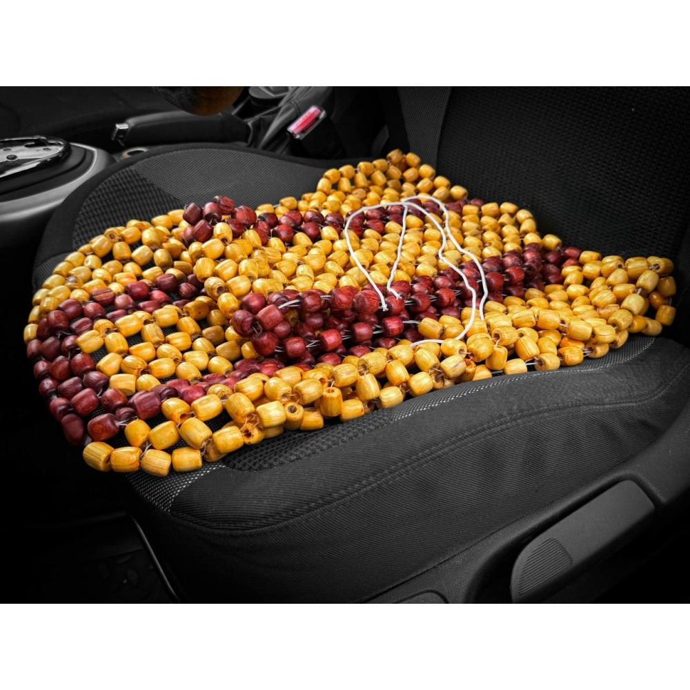 Накидка на сидение деревянная массажная с сеткой и подголовником, цвет светлый лак (127*38см) Накидка на сидение деревянная массажная с сеткой и подголовником, цвет светлый лак (127*38см)