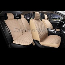 Комплект накидок на весь салон CUBE+, материал TWEED, цвет бежевый, строчка бежевая, кант бежевый