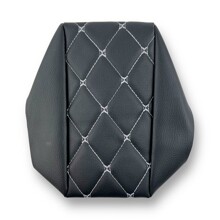 Чехол подлокотника 2170, эко-Кожа, ромб, цвет черный, строчка белая
