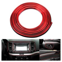 Молдинг декоративный в салон автомобиля красный (5м)