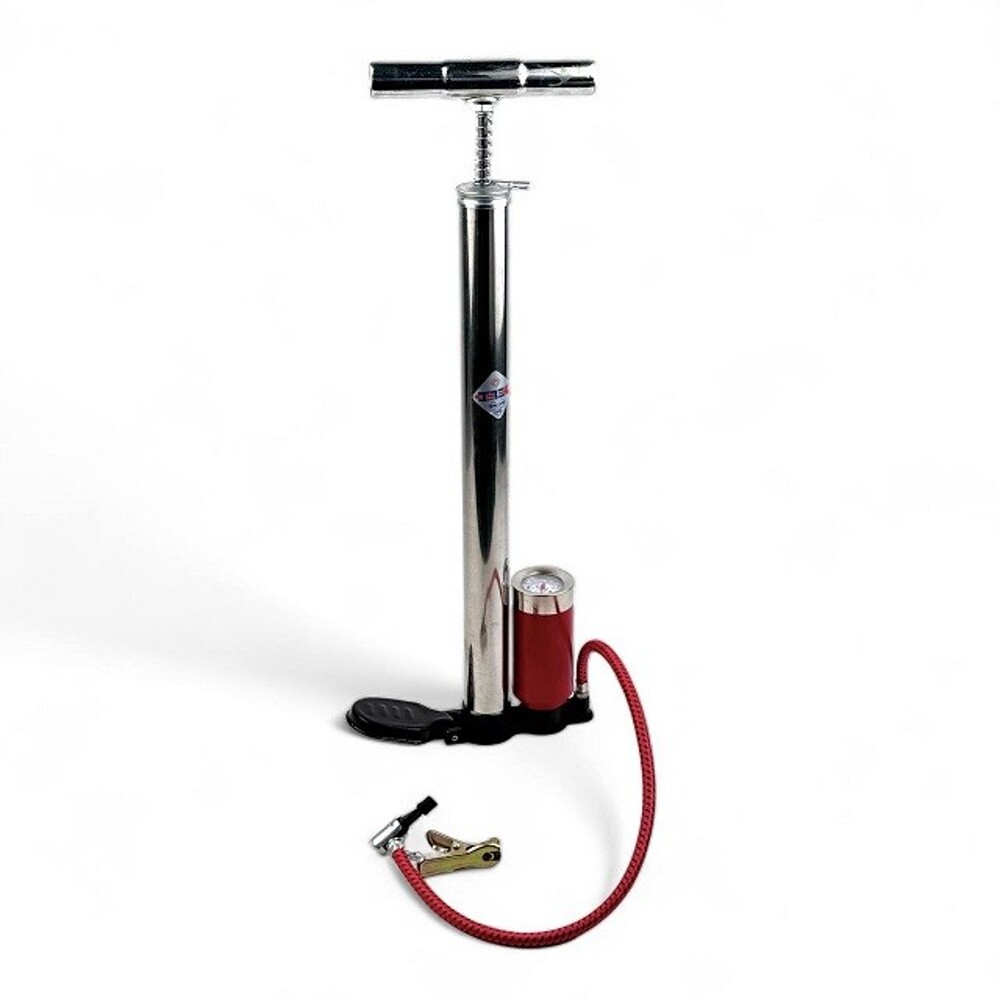 Насос ручной с манометром хромированный Насос ручной с манометром хромированный