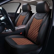 Накидки на передние сиденья FRONT PREMIUM 2D Era, цвет черный, строчка коричневая, кант черный