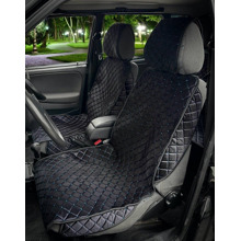 Комплект накидок на весь салон для ваз 2109,2114,нива plus, материал велюр, закрытые бока, цвет черный, строчка синяя, кант черный