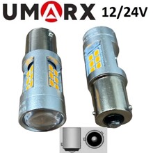 Светодиод S25 1156 (P21W BAU15S) 21 SMD 2835 150 12-30V оранжевая 1конт