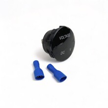 Врезной разъем с вольтметром 12v/24v, свет зеленый