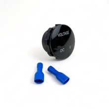 Врезной разъем с вольтметром 12v/24v, свет красный