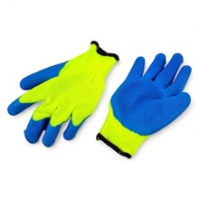 Перчатки акрил. 7 кл., зимние до -20, цвет лимонный/синий