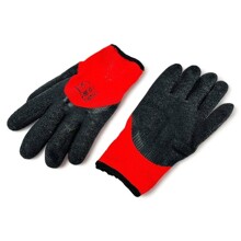 Перчатки акрил. 7 кл., зимние, цвет красный/черный