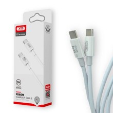 Телефонный кабель для TYPE-C - TYPE-C, 2 м, 60 W, PD QUICK, силикон, цвет белый