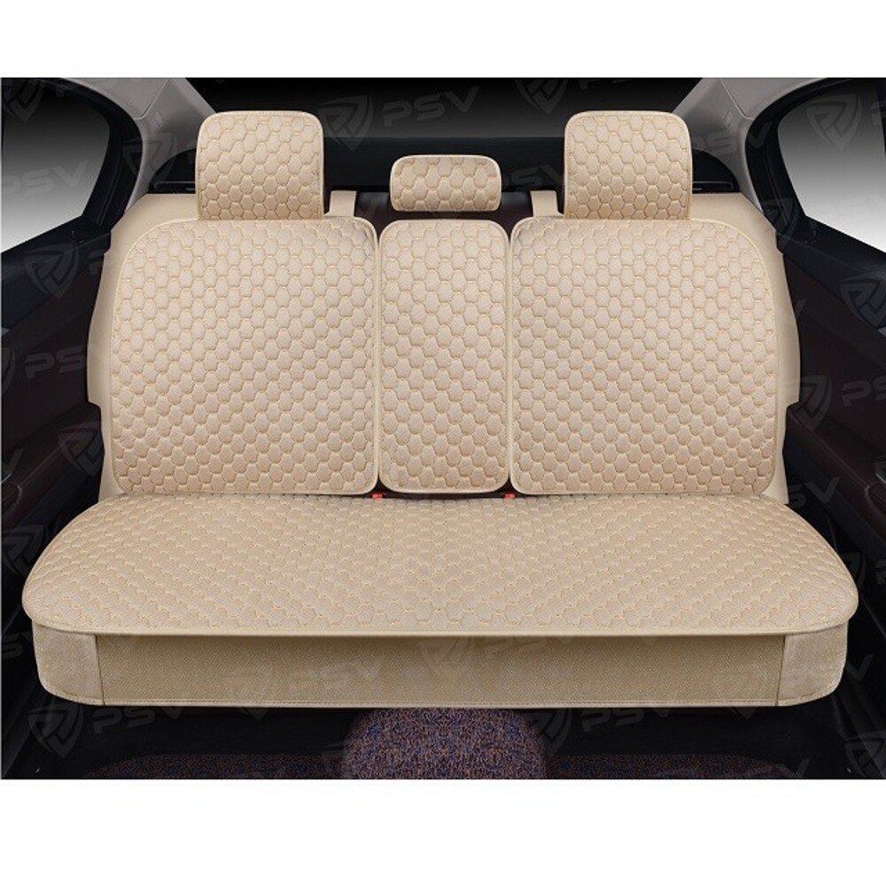 Комплект накидок на весь салон 5D Drap PLUS, материал драп (лен), цвет бежевый, строчка бежевая, кант бежевый Комплект накидок на весь салон 5D Drap PLUS, материал драп (лен), цвет бежевый, строчка бежевая, кант бежевый