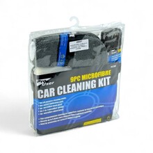 Набор салфеток из 9-ти штук, по уходу за автомобилем, цвет серый, в упаковке