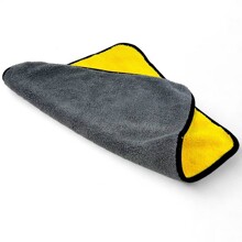 Полотенце 40*40 см микрофибра 600гр для сушки авто, цвет желтый (mf-007)