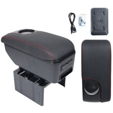 Бар подлокотник универсальный черный/Красная строчка