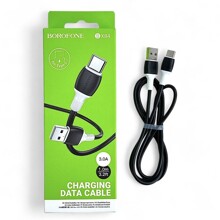 Телефонный кабель для TYPE-C - USB, 1м, 3 A, силикон, цвет черный