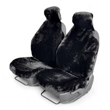 Накидка на переднее сиденье FRONT австралия из натуральной высококачественной овчины без подклады, цвет черный с закрытыми боками