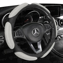 Оплетка спонж. race super цвет чёрно-серый, экоКожа + алькантара, размер M