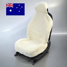 Накидка на переднее сиденье FRONT австралия из натуральной высококачественной овчины без подклады, цвет белый с закрытыми боками