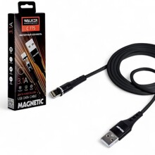 Телефонный кабель lightning usb 3.1a, магнитный, цвет черный