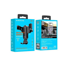 Телефонный держатель в дефлектор, цвет черный, гравитационный