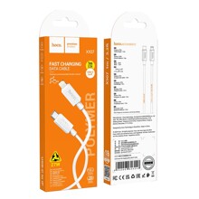 Телефонный кабель type-c-lightning usb/iphone 1м, 3а, материал нейлон, цвет белый