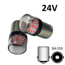 Светодиод S25 1156 (P21W BA15S) 10 SMD 3030 T FLASK CL R красная 24v 1конт