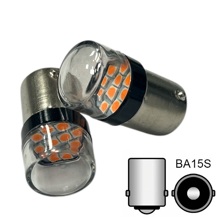 Светодиод S25 1156 (P21W BA15S) 10 SMD 3030 T FLASK CL Y желтая 12v 1конт