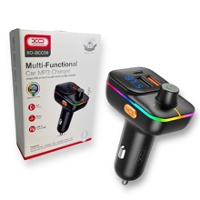 FM-Модулятор Bluetooth + 2 USB выхода на зарядку 3.1 A, Type-C BCC09 подсветка, цвет черный