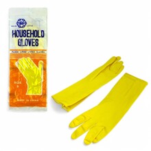 Перчатки резиновые LATEX, цвет желтый, размер S (100 шт)