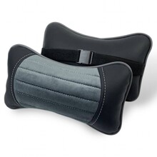 Подушка автомобильная под шею MONACO, цвет черный/т.серый/серый/серый