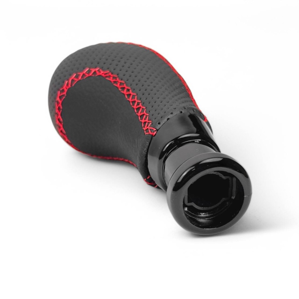 Ручка кпп 2170, 2110, 2109 кожа (r-вперед) черная/красная строчка Ручка кпп 2170, 2110, 2109 кожа (r-вперед) черная/красная строчка