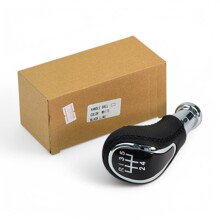 Ручка кпп 2170, 2110, 2109 кожа (r-вперед) черная/черная строчка