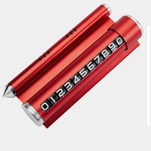 Табличка с номером телефона и ароматизатором для автомобиля, цвет красный