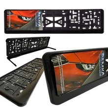 Рамка номерного знака пластик черная с защелкой (1шт)