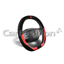 Оплетка DRIVE из Эко-кожи, цвет черный, строчка красная