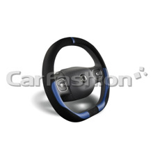 Оплетка DRIVE из Эко-кожи, цвет черный, строчка синяя