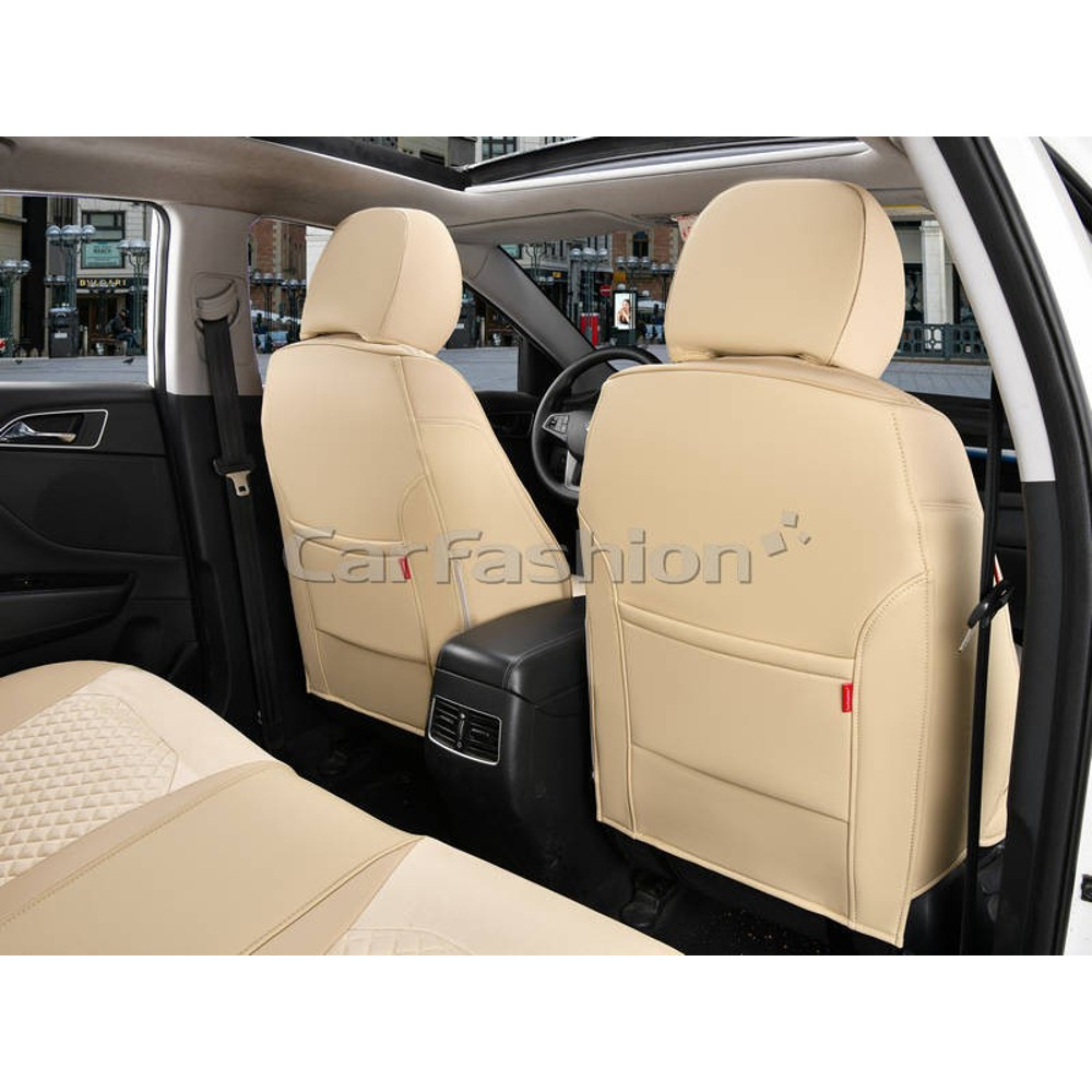 Комплект чехлов на весь салон 5D RIDER PLUS, каркасные цвет бежевый, строчка бежевая, кант бежевый Комплект чехлов на весь салон 5D RIDER PLUS, каркасные цвет бежевый, строчка бежевая, кант бежевый