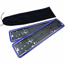 Рамка номерного знака со стразами синий (1шт)