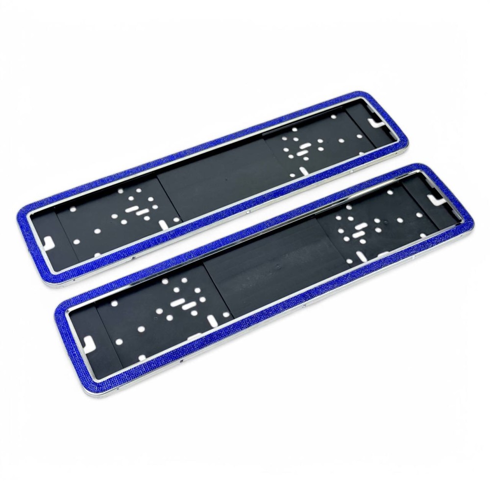 Рамка номерного знака со стразами синий (1шт) Рамка номерного знака со стразами синий (1шт)