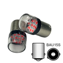 Светодиод S25 1156 (P21W BAU15S) 10 SMD 3030 T FLASK CL R красная 24v 1конт