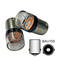 Светодиод S25 1156 (P21W BAU15S) 10 SMD 3030 T FLASK CL Y желтая 12v 1конт