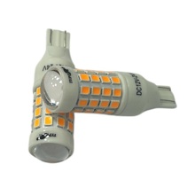 Светодиод T10 (W5W) 46 SMD 2835 FPS CERAMIC LENS Y +/- Bl желтая 9-24v
