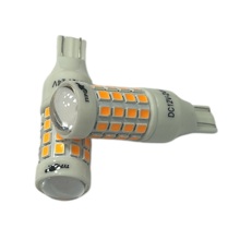 Светодиод T15 (W16W) 46 SMD 2835 FPS CERAMIC LENS Y +/- Bl желтая 9-24v