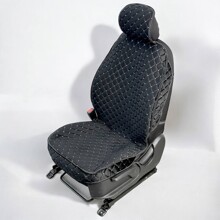 Комплект накидок на передние сиденья 3D Galaxy ULTRA FRONT, материал Велюр, цвет черный, строчка белая, кант черный