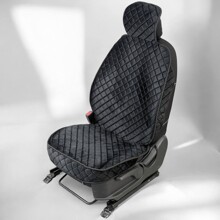 Комплект накидок на передние сиденья 3D Galaxy ULTRA FRONT, материал Велюр, цвет черный, строчка черная, кант черный