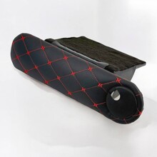 Подлокотник газель на дверь с бардачком, комплект левый + правый, цвет черный, строчка красная