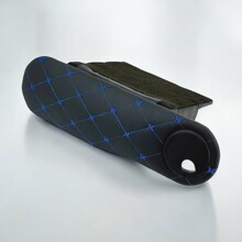 Подлокотник газель на дверь с бардачком, комплект левый + правый, цвет черный, строчка синяя