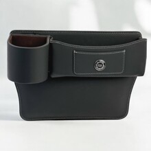 Органайзер карман между сидениями для мелочи, с подстаканником черный