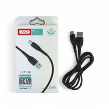 Телефонный кабель type-c, 1 м, 2,4 а, нейлон, цвет черный