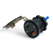 Врезной разъем USB/TYPE-C 38 Вт, поддержка QC/PD цвет черный