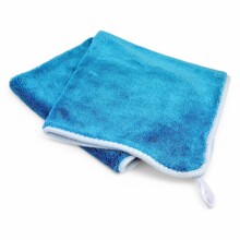 Салфетка 50*70 см из микрофибры для сушки и дома 800г с петлей, цвет голубой